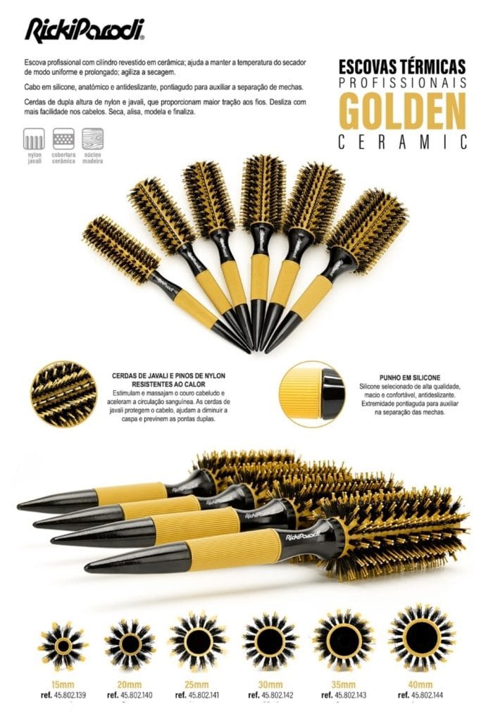 Escova Circular Térmica Golden Ceramic 20MM