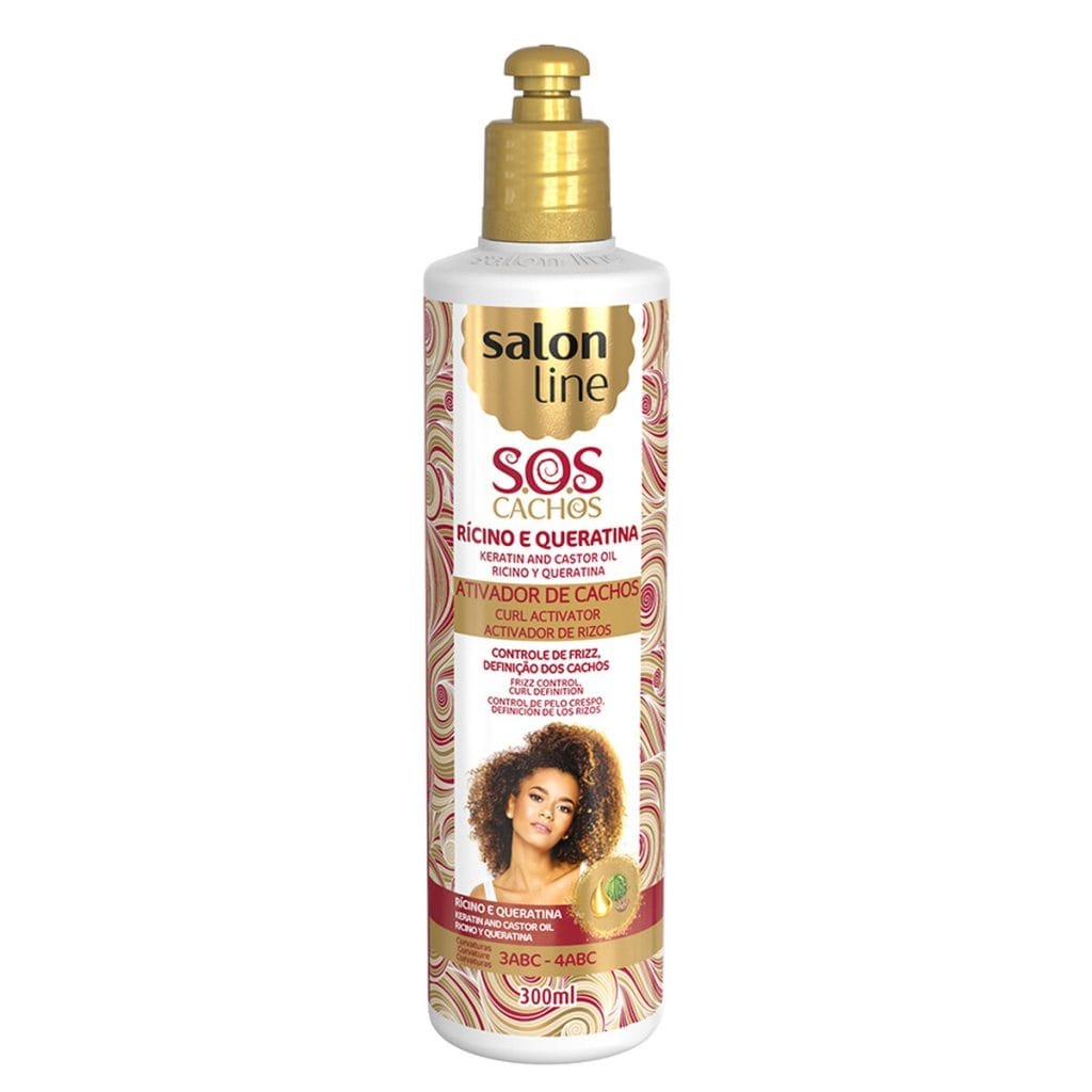 ATIVADOR DE CACHOS SOS CACHOS RÍCINO E QUERATINA SALON LINE 300ML