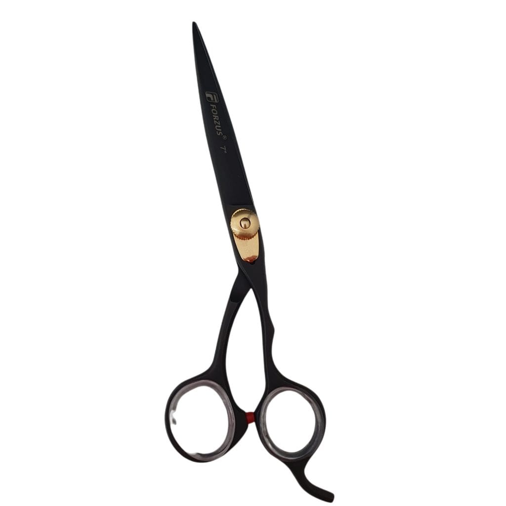 TESOURA DE CORTE PROFISSIONAL FORZUS PRETA INOX 7"