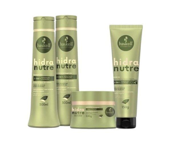 Kit HASKELL Hidranutre Shampoo 500ML+ Condicionador 500ML+ Máscara 300GR + Finalizador 150GR