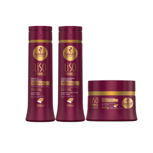 Kit Haskell Liso Com Força Shampoo 300ML+ Condicionador 300ML+ Máscara 300GR