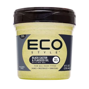 Eco Style Gel Preto de Rícino e Linhaça 236ml (8oz)