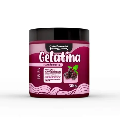 Gelatina Capilar Amora Fixação Forte Gota Dourada 500G
