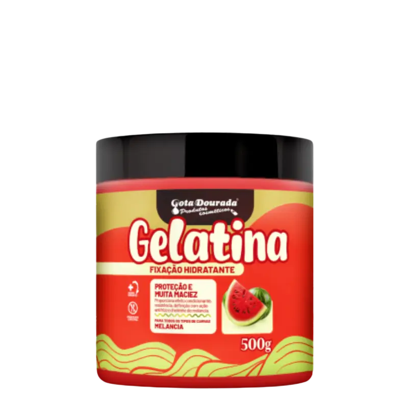 Gelatina Capilar Melancia Hidratante Gota Dourada 500G